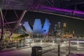 view of Art museum and Marina bay from Helix bridge, Singapore